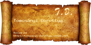 Tomcsányi Dorottya névjegykártya