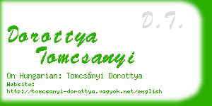 dorottya tomcsanyi business card