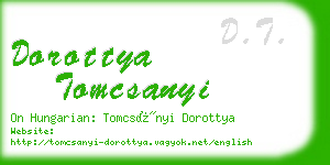 dorottya tomcsanyi business card